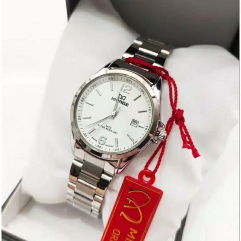 jam tangan wanitaMIRAGE M8710BRP-Lsilver~ORIGINAL WATER RESISTANT~TGL~STAINLEES