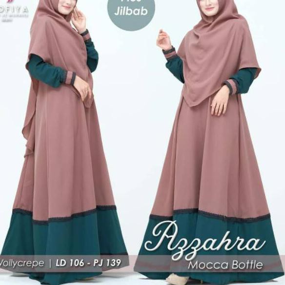 Terbaik.. Ns FC Najibah Gamis Syar'i asdf AZZAHRA SYAR'I 4 varian warna SIZE L-XL (LD110) (PB138)