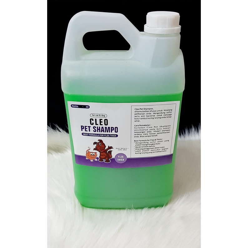 Cleo Shampo Anti Flea &amp;  Thick / Kutu untuk anjing dan kucing 5 liter