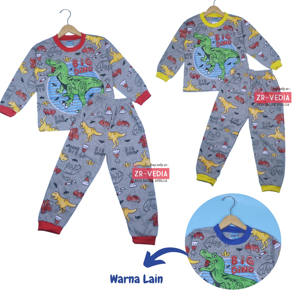 Setelan Marvell uk 3-8 Tahun / Set Anak Laki Celana Lengan Panjang Baju Tidur Cowok Kaos Karakter