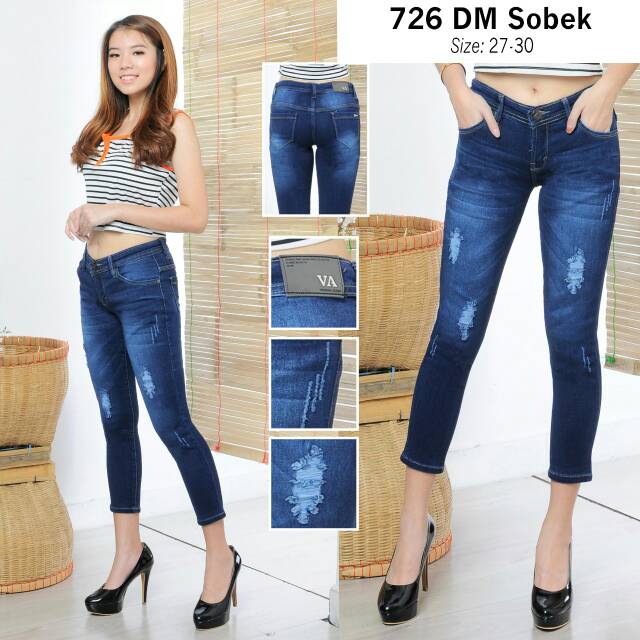 MC girl Celana Jeans Sobek 7/9 Wanita / Celana Jeans Ripped Wanita / Celana 7/9 /Celana Jeans Wanita