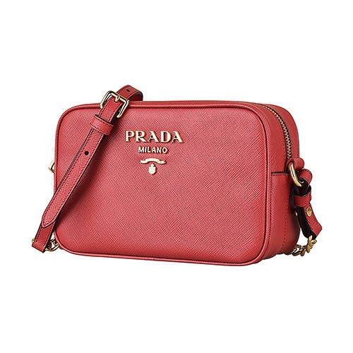 Prada Original Saffiano Leather Chain Crossbody Bag/Tas Selempang Rantai Kulit Saffiano Asli Prada