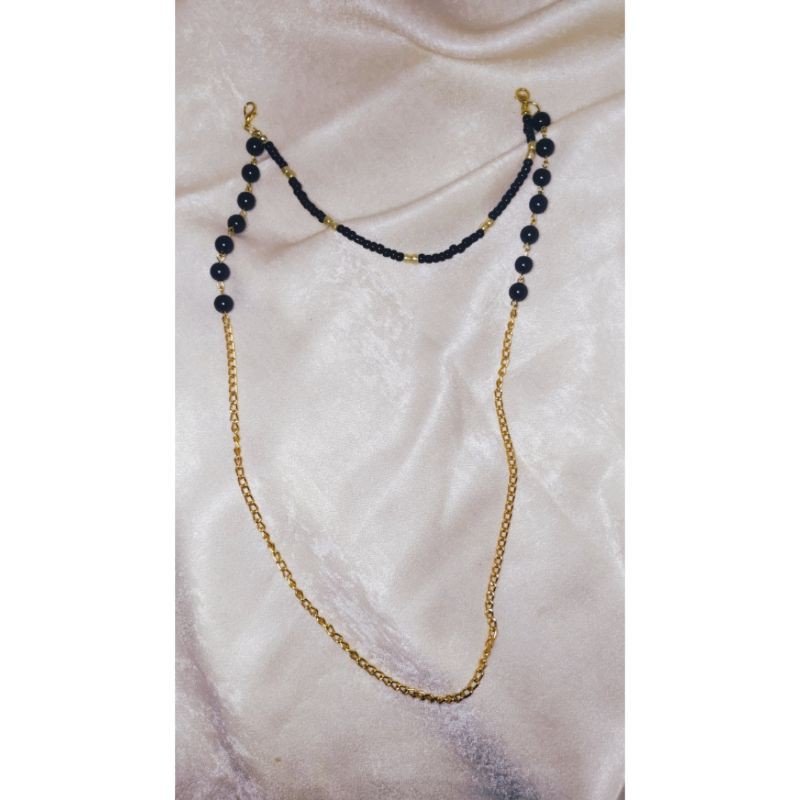 2in1 konektor + rantai masker / kalung masker / strap mask / manik-manik masker