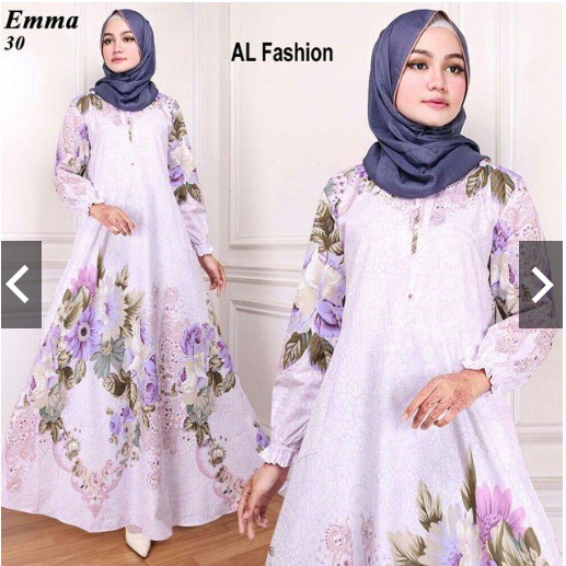 Termurah Baju Gamis Ramadhan Syari Polos Wanita Muslim EMMA31 Agen