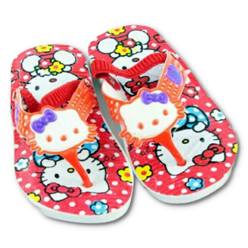 Mokaya 558 - Sendal Jepit Bunyi Cit Cit Anak Perempuan Motif Hello Kitty Size 24 - 29