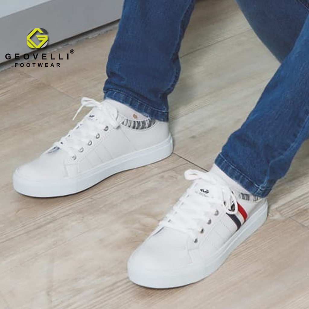 Sepatu Putih Pria Sneakers Sepatu Kasual Pria Sepatu Ringan Geovelli Sepatu Sneakers Cowok Kets