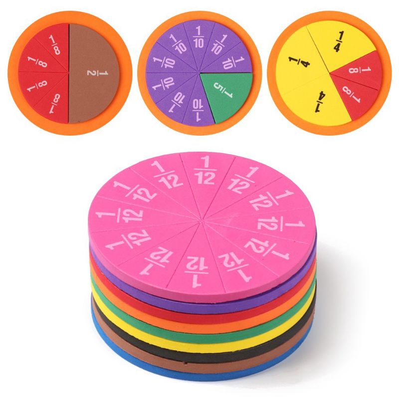 Alat peraga matematika pecahan learning fractions math montessori toys