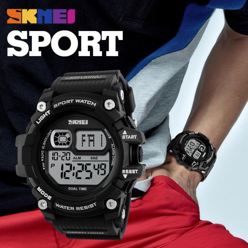 JAM TANGAN SKMEI WR 50M DG1229 HITAM EMAS BIRU