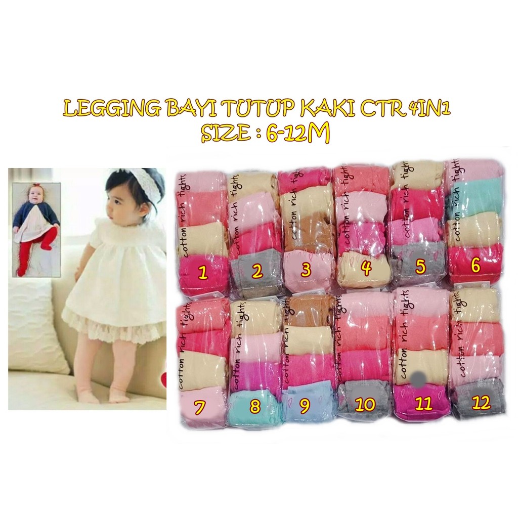LEGGING CTR GIRL 4 IN 1 LEGGING BAYI TUTUP KAKI hanya ada kode abjad