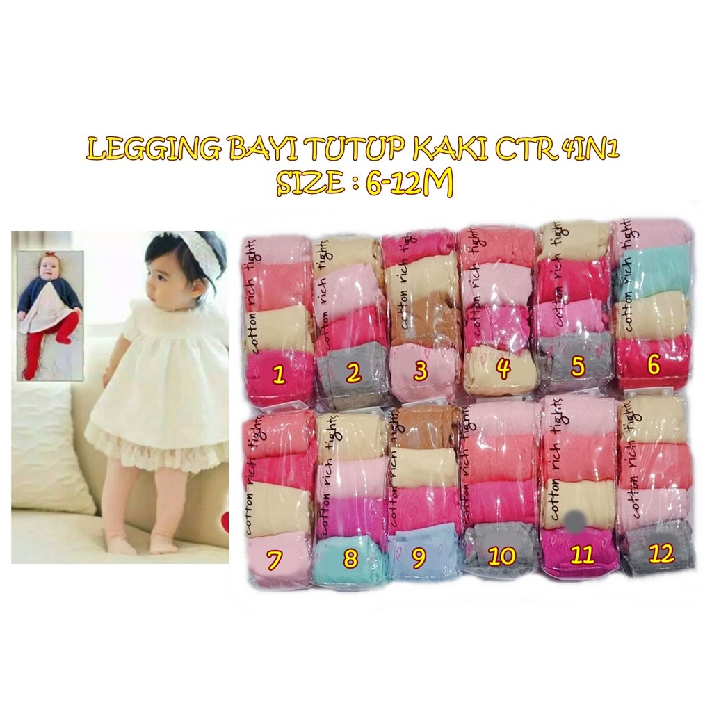 LEGGING CTR GIRL 4 IN 1 LEGGING BAYI TUTUP KAKI hanya ada kode abjad