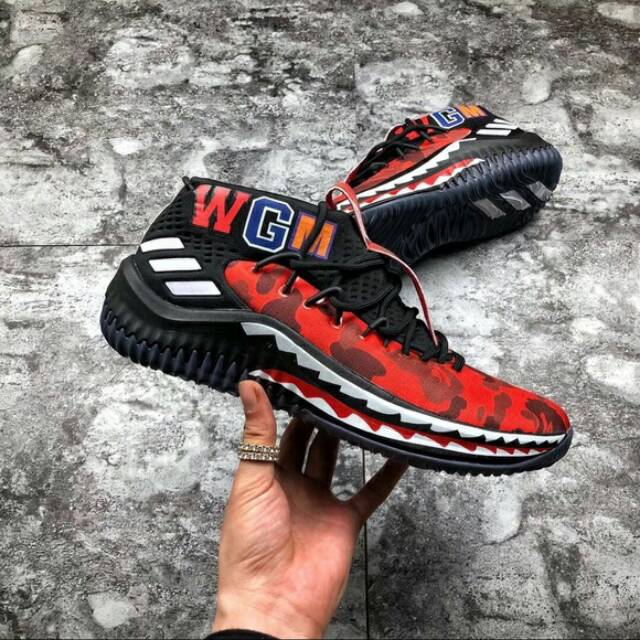 bape x adidas dame 4 red camo
