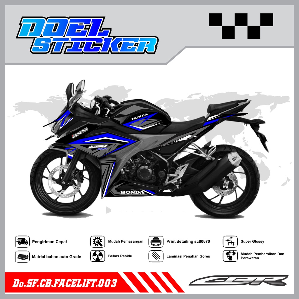 STICKER STRIPING CBR 150 R Facelift - STICKER STRIPING SEMI FULL LIST VARIASI HOLOGRAM , CROME CBR 150 R Facelift DOEL 001