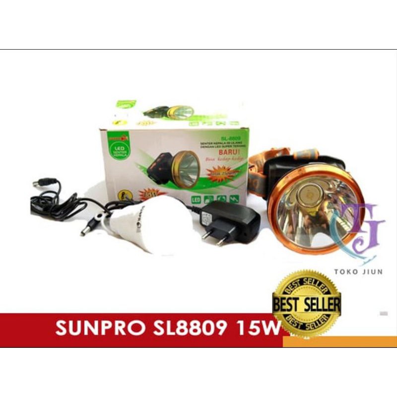 Senter Kepala Sunpro 15W Sinar Putih Sunpro SL-8809