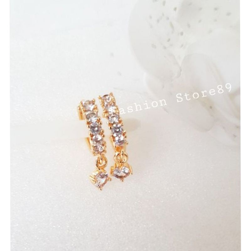 Ready New Arrival anting jurai impor Xuping full permata putih perhiasan replica emas xuping Trx1410