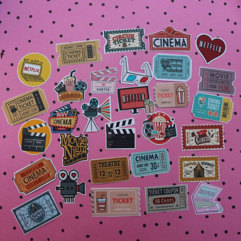 

[30PCS] STICKER STIKER MOVIES UNTUK LEMARI/PINTU/LAPTOP/SCRAPBOOK/DIARY