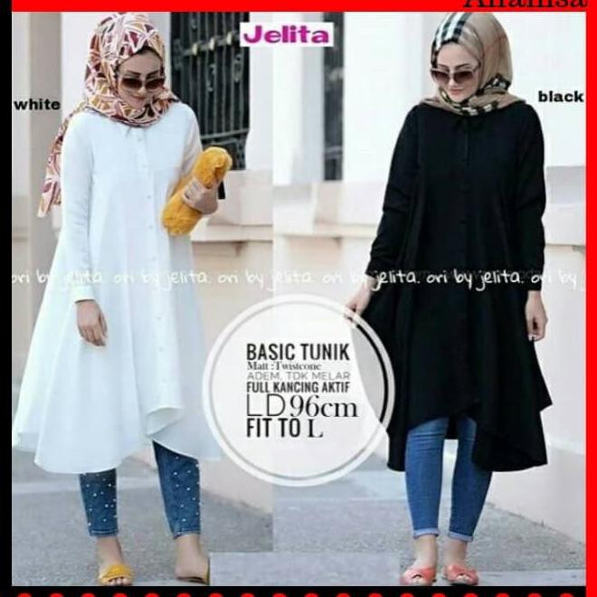 Blouse Tunik Wanita 605 - Atasan Tunik Wanita Blouse 605 - Putih /Fashion Muslim Wanita