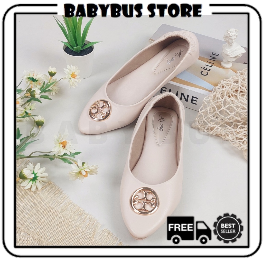 BBS MSB 01 Sepatu Flat Shoes Sepatu Balet Kasual Sandal Teplek Wanita Ballerina Flatshoes Lancip Cewek Import