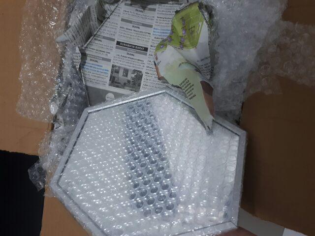 Hexagonal Mirror Silver 10pcs