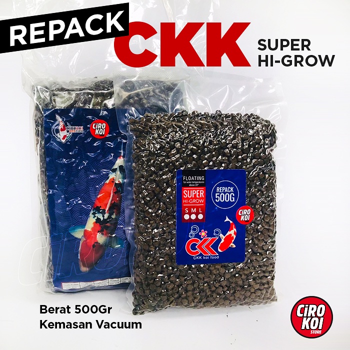 [ CKK REPACK 500 GR ] » CKK SUPER HI GROW / CKK 500 GR / GROWTH / Pakan Koi Bulky / Pakan koi Repack