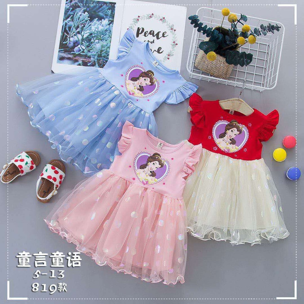 HappyOliver DRESS IMPORT PRINC-ESSS BELLA 819 EBV Baju Dress Anak Perempuan Import