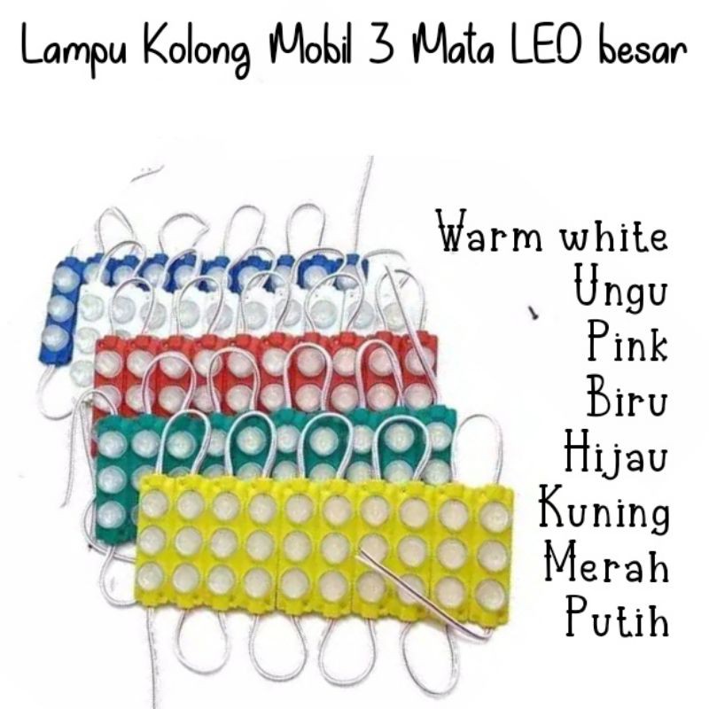 Lampu led modul strip 3 mata besar
