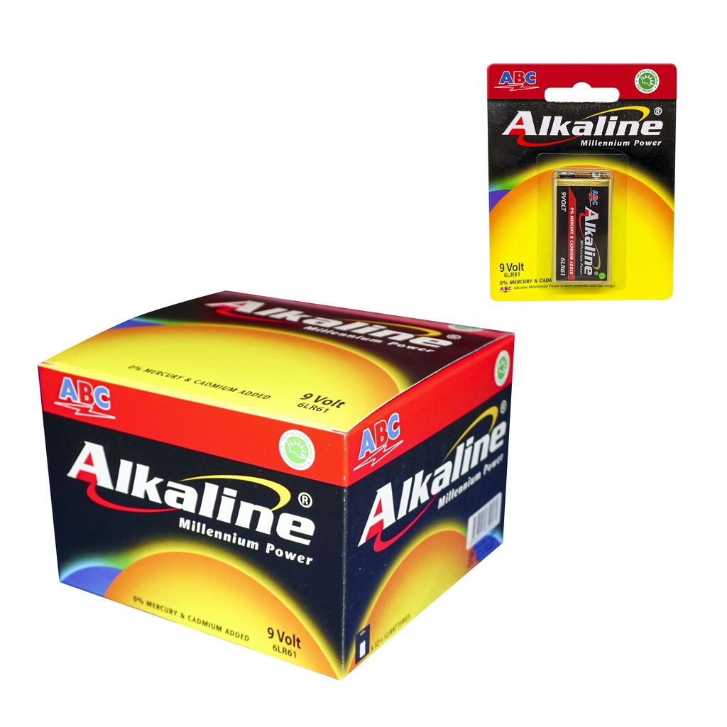 ABC Alkaline 9 Volt 1 Baterai 1 box isi 12 Hanger