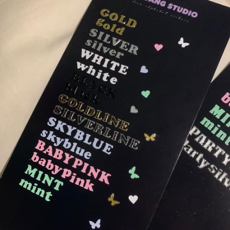 

[ Sticker ABC Standard ] READY INA SOOANG Studio 수앙 스튜디오 | Original Sooangs Alphabet Deco Stiker Alfabet PC Photocard Pola Polaroid Gothic Font Sherbet cute korean Transparent Pastel Metallic Candy Huruf blue mint silver gold line silverline goldline