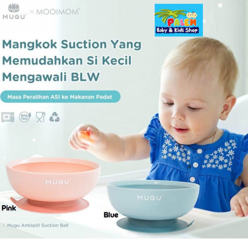 MUGU By Mooimom Suction Bowl Anti Spill / mangkok bayi dan mangkuk anak 450 ML &amp; 340ML