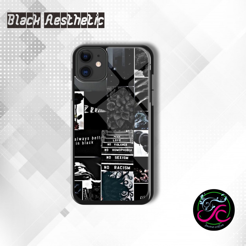 Hardcase 2D Glossy BLACK AESTHETIC Vivo Y53 Y11 Y12 Y15 Y17 Y12s Y19 U3 Y5s U20 Y1s Y20 Y20s JW2601-3