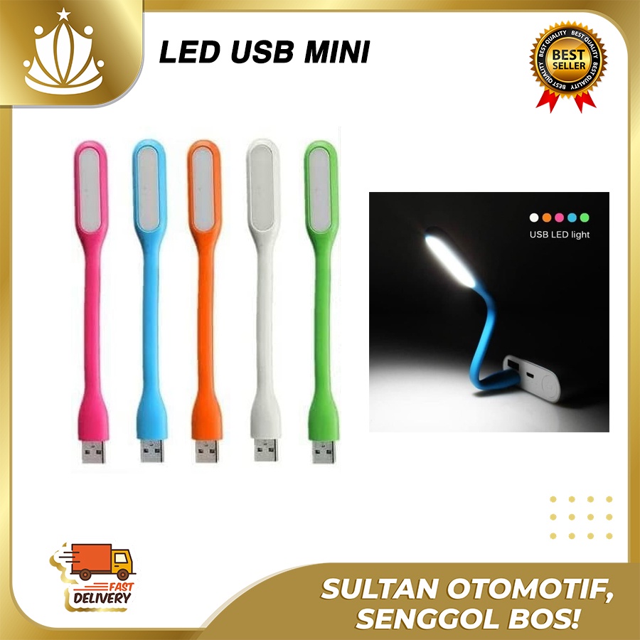 Lampu LED USB MINI Model Sikat SUPER TERANG Flexible Colok Powerbank