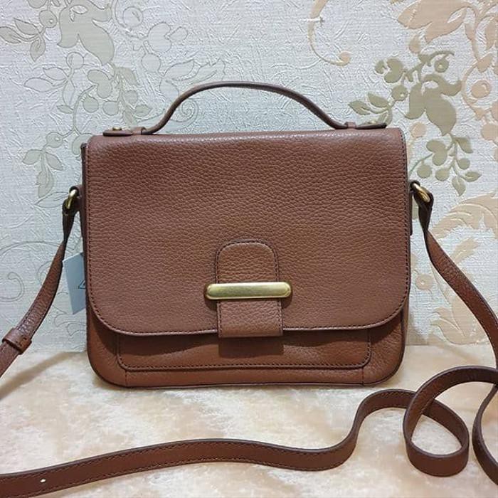 DISKON SPESIAL TAS WANITA BRANDED FOSSIL TATUM LARGE CROSSBODY MEDIUM BROWN ORIGINAL TERBARU