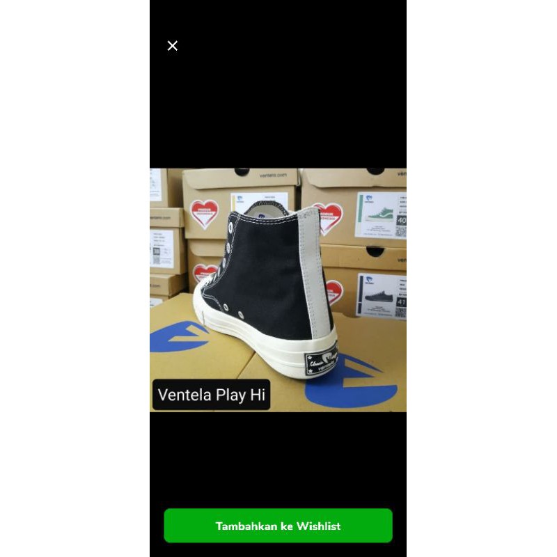 Sepatu Ventela Play HI (Original) Unisex - Black Natural, 37
