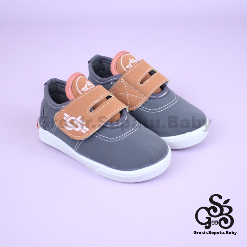 sepatu anak sneakers sepatu anak laki laki sepatu anak perempuan model casual ethan kids Abu polos ringan  fleksibel &amp; Anti Slip