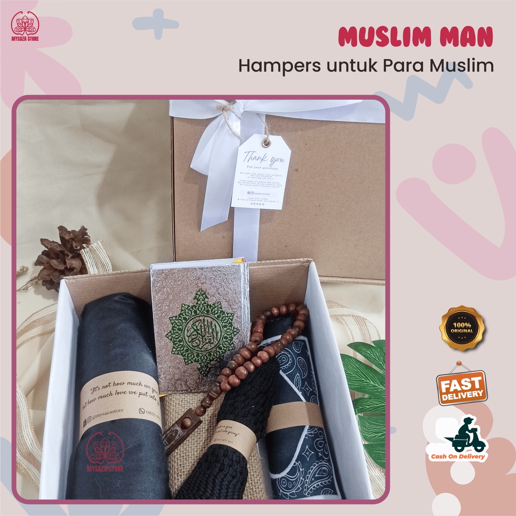 Gift Box Paket Kotak Kado Hampers Hadiah Ultah Perlengkapan Set Alat Sholat Ibadah untuk Laki laki P