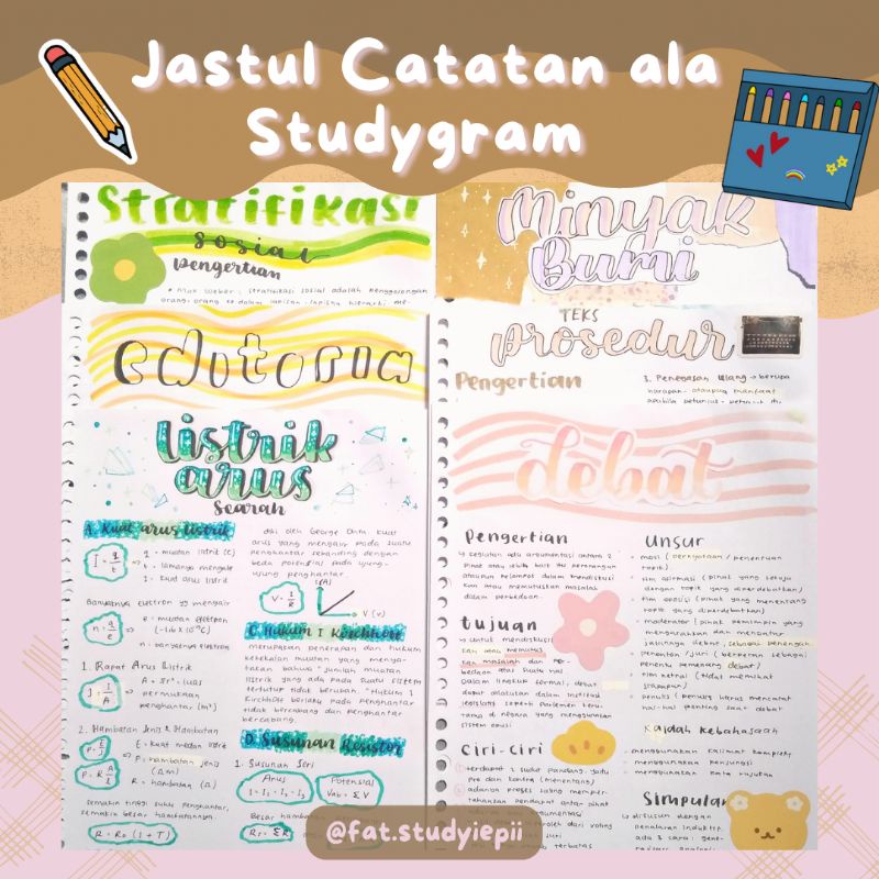 

✨ Jastul Catatan Aesthetic ala Studygram ✨