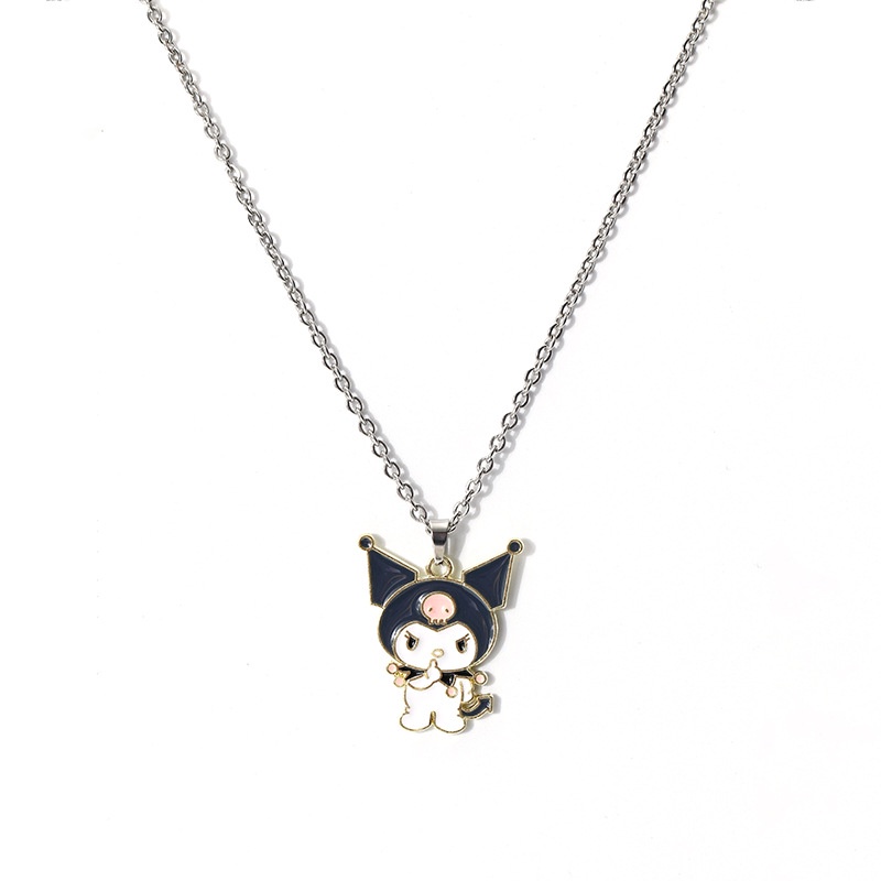 Kalung Liontin Kartun Kuromi Melody Bahan Titanium Steel Untuk Wanita