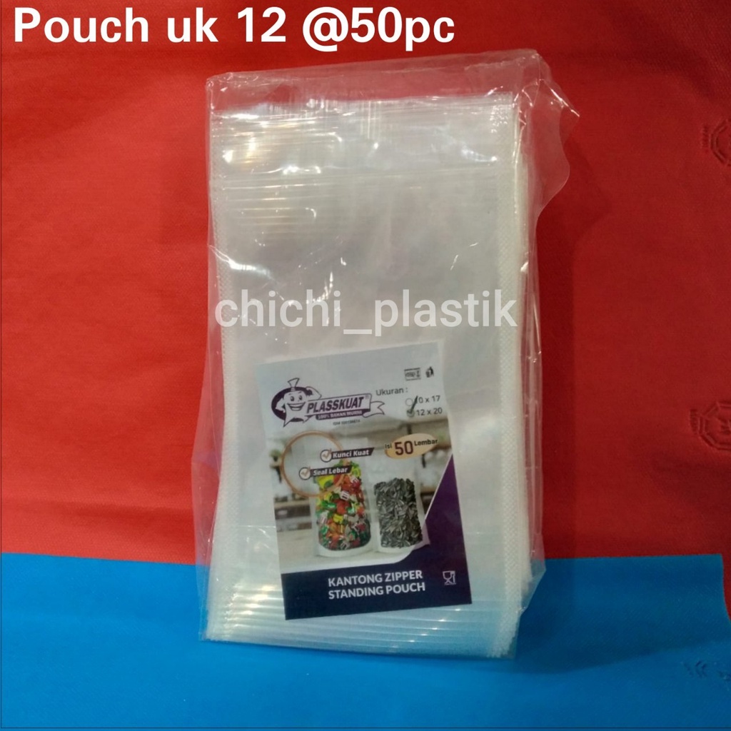 Standing Pouch 12 x 20 cm Kemasan Plastik klip Plastik Zipper