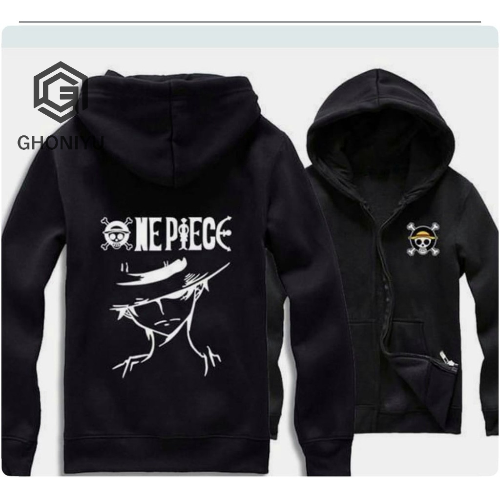 JAKET SWEATER ANIME ONE PIECE LOGO MONKEY D. LUFFY ZIPPER HOODIE