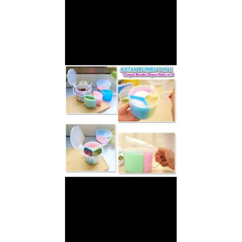 (COD) TEMPAT BUMBU 3in1 / Tempat Bumbu 3 sekat