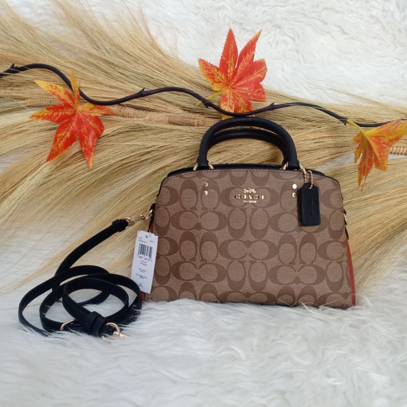 Tas Coach mini lillie carryall in collorblock signature canvas