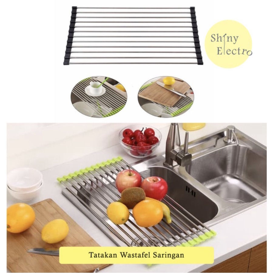 Shizuku Full Silicone Rak Pengering Foldable Kitchen Sink Drying Rack