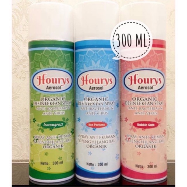 Promo Hourys Disinfectan Spray Organic Safe For Baby 500ml Dan 300 Ml DoponOCQnar5M