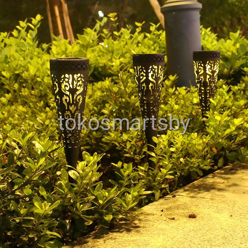 Lampu Taman Solar Tancap Panjang Bulat / Lampu Taman Tenaga Surya Sensor Cahaya