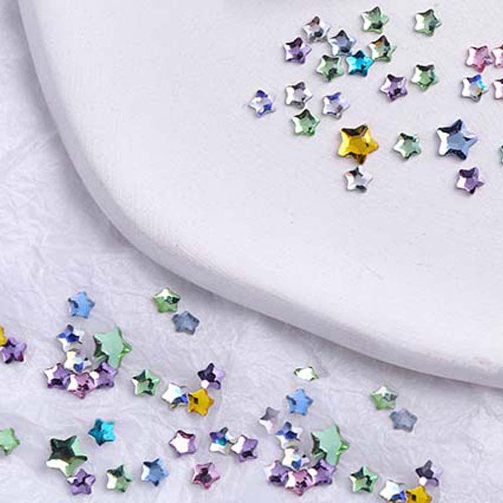 Agustinina Stars Nail Art Rhinestones Bintang Jepang Bor Kuku Fashion Manikur Aksesoris Perhiasan Kuku 3D