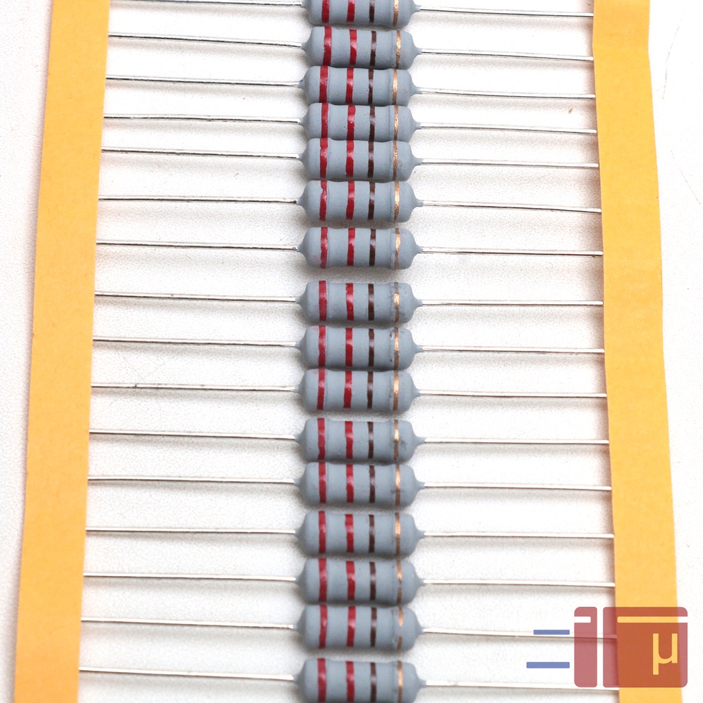 x10 Resistor 220R 220 Ohm 1W Metal Oxide 5% Taiwan Kaki Tembaga