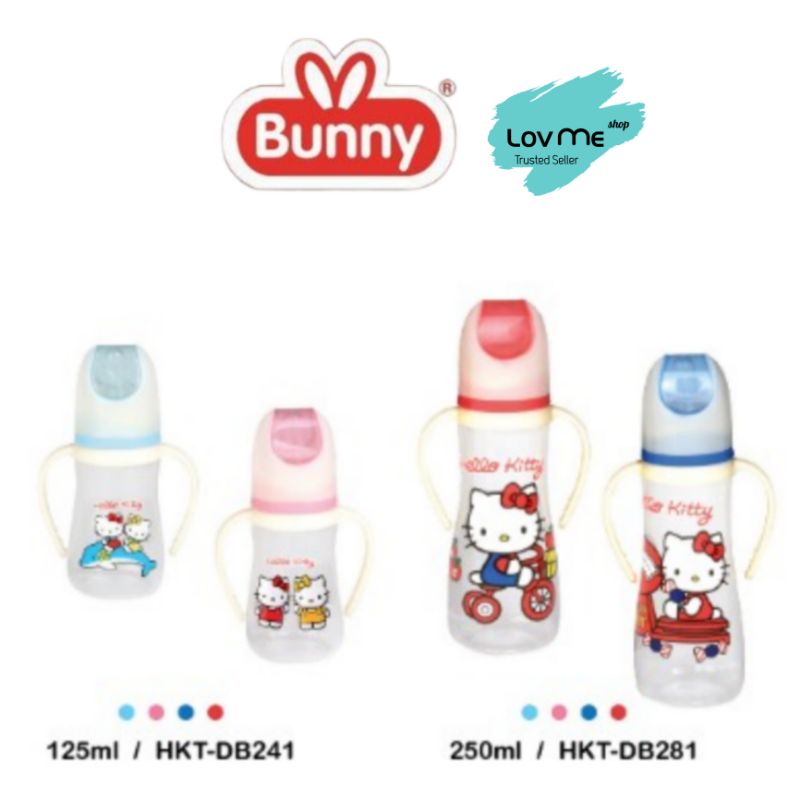 lov me❤️ Lusty Bunny Botol Susu Bayi ada pegangan Hello Kitty Handle BPA Free HKT DB241 DB281