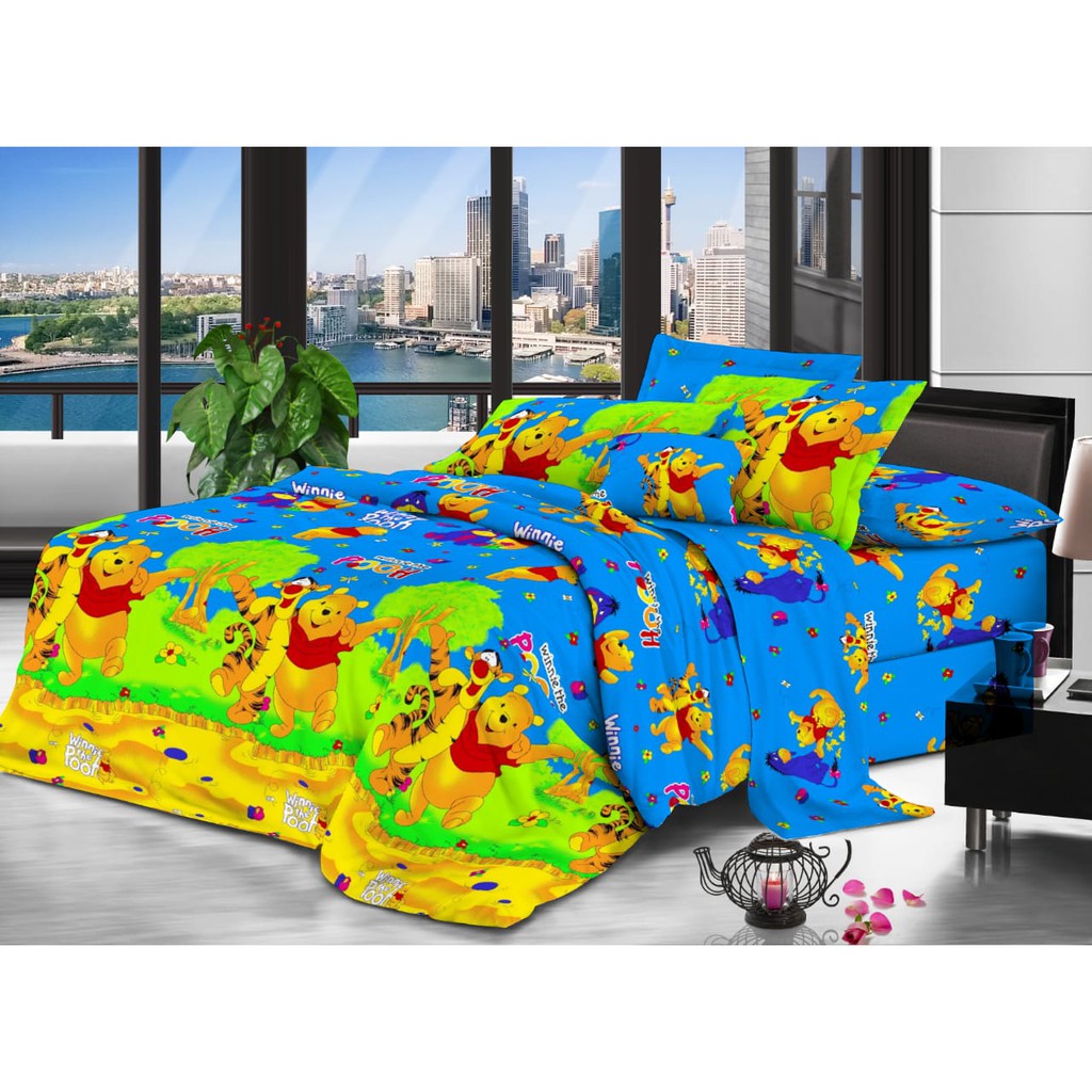 Bedcover sprei set Winnie The Pooh termurah