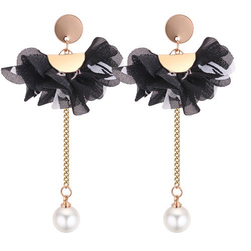 LRC Anting tusuk Fashion Round Shape Decorated Earrings