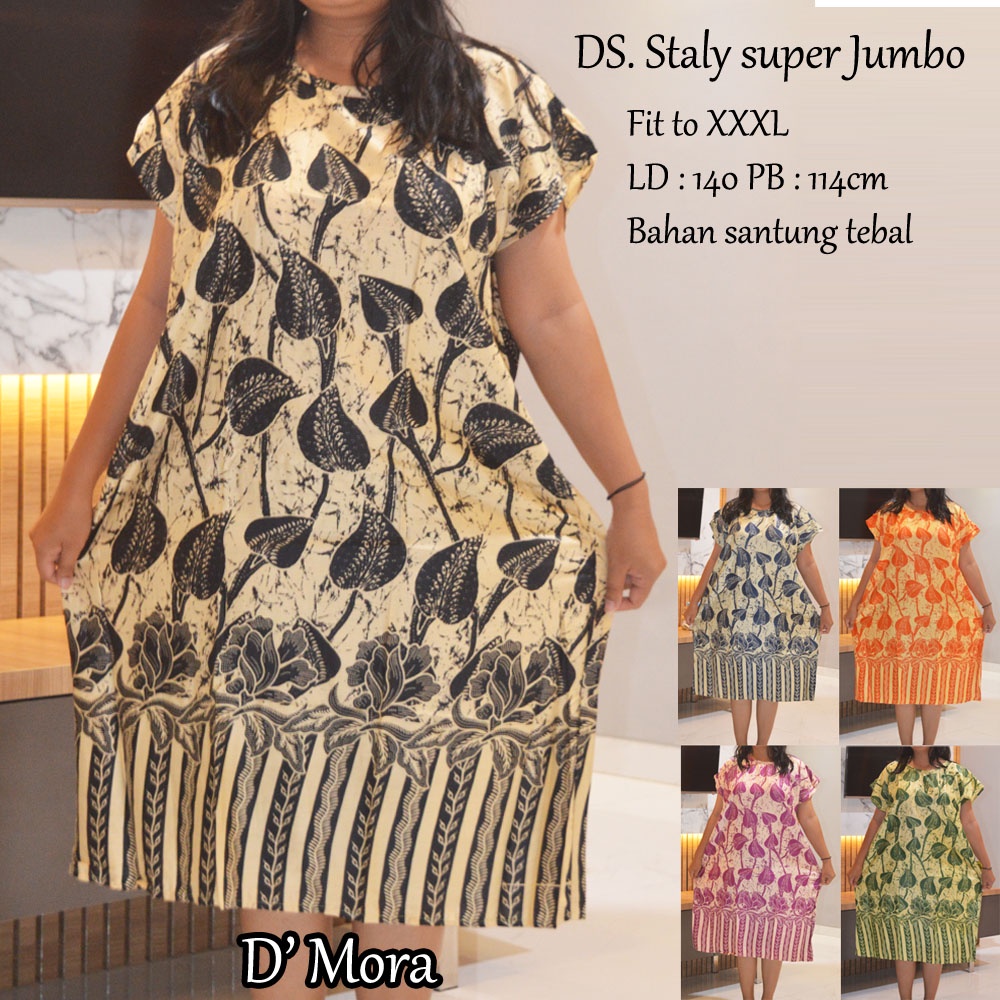 Daster super Jumbo staly LD 140 | 1kg muat 5pcs  | daster murah-D'Mora
