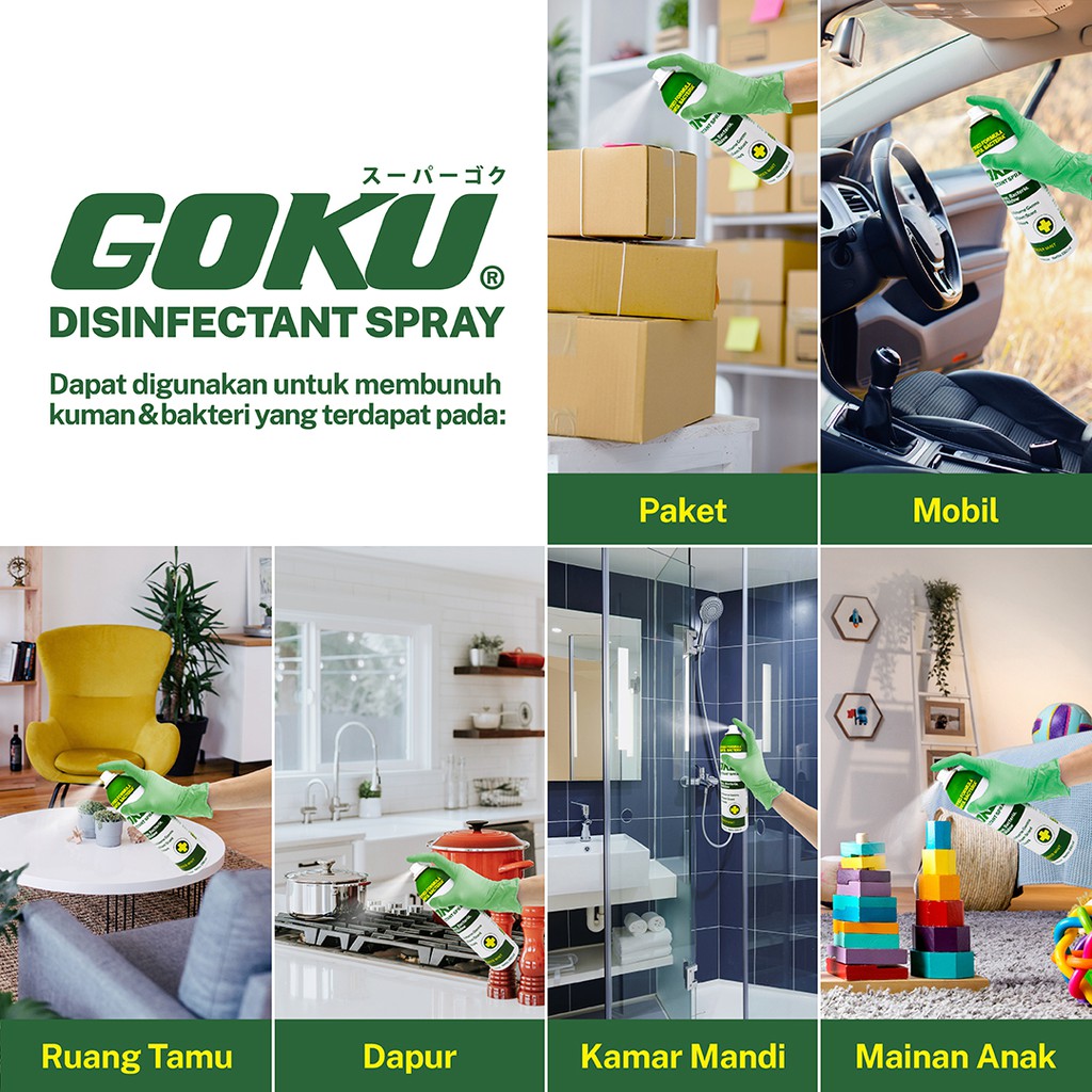 Goku Disinfectant Spray 280ml - Lavender Mint - Cap Kupu